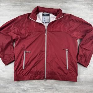 Zenga Sport Jacket Mens 2XL XXL Cherry Red Ripstop Train Run Jog Hooded EUC